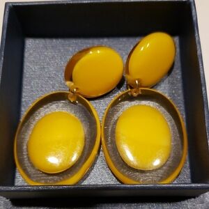 Vintage Yellow Geometric Earrings